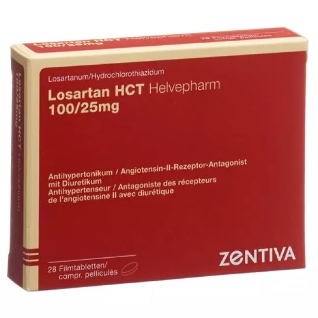 Losartan HCT Helvepharm Filmtabl 100/25мг 28 шт Losartan HCT Helvepharm Filmtabl 100/25мг 28 шт