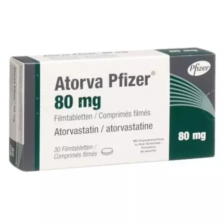 Аторва Пфайзер Filmtable 80 мг 30 шт Аторва Пфайзер Filmtable 80 мг 30 шт