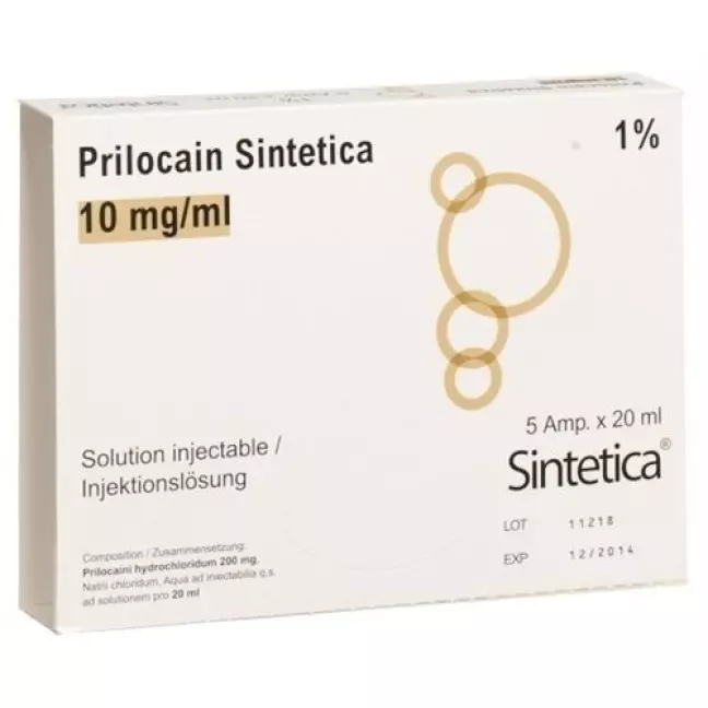 Prilocaine Sintetica Inj Lös 1% 5 Amp 20 мл