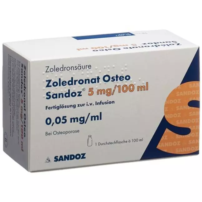 Zoledronat Osteo Sandoz Inf Lös 5 mg/100ml Amp 100 ml