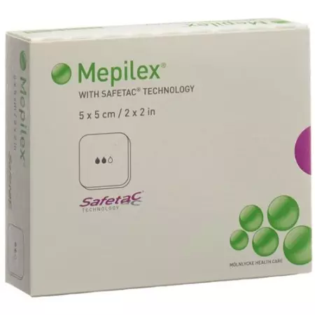 Пінна пов'язка Mepilex Safetac 5х5см силіконова 5 шт Пінна пов'язка Mepilex Safetac 5х5см силіконова 5 шт