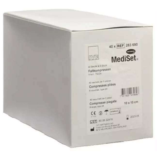 MediSet Faltkompressen Typ 24 8-fach 10x10см 3 штуки MediSet Faltkompressen Typ 24 8-fach 10x10см 3 штуки