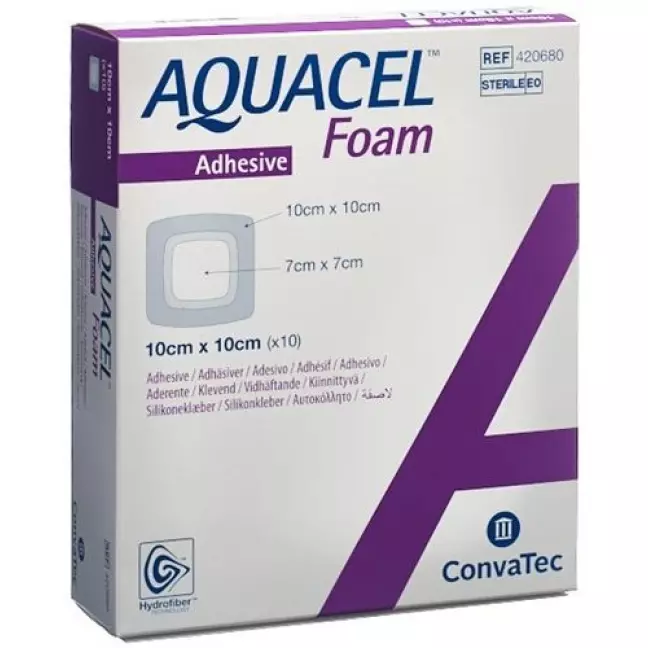 AQUACEL Пінопластовий бинтовий клей 10х10см 10 шт AQUACEL Пінопластовий бинтовий клей 10х10см 10 шт