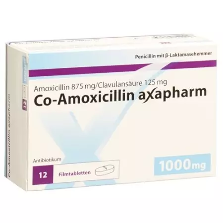 CO Амоксициллин Аксафарм 1000 мг 12 таблеток покрытых оболочкой CO Амоксициллин Аксафарм 1000 мг 12 таблеток покрытых оболочкой