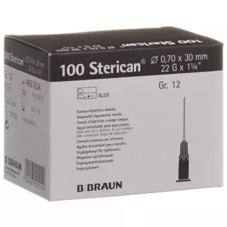 Голка STERICAN 22G 0.70x30мм чорна Luer 100 шт