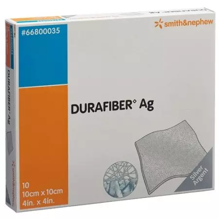 Durafiber AG Пов'язка ранова 10х10см стерильна 10 шт Durafiber AG Пов'язка ранова 10х10см стерильна 10 шт