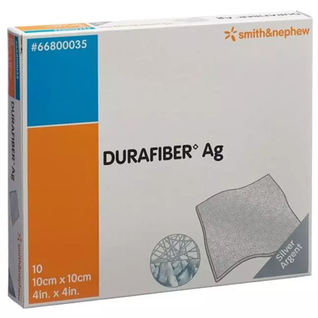 Durafiber AG Пов'язка ранова 10х10см стерильна 10 шт Durafiber AG Пов'язка ранова 10х10см стерильна 10 шт