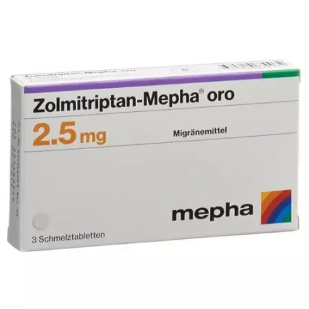 Золмітриптан-Мефа оро плавлення таблетки 2,5 мг 3 шт Золмітриптан-Мефа оро плавлення таблетки 2,5 мг 3 шт