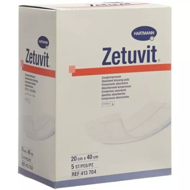 Пов&#39;язка розсмоктуюча Zetuvit 20х40см стерильна 5 шт