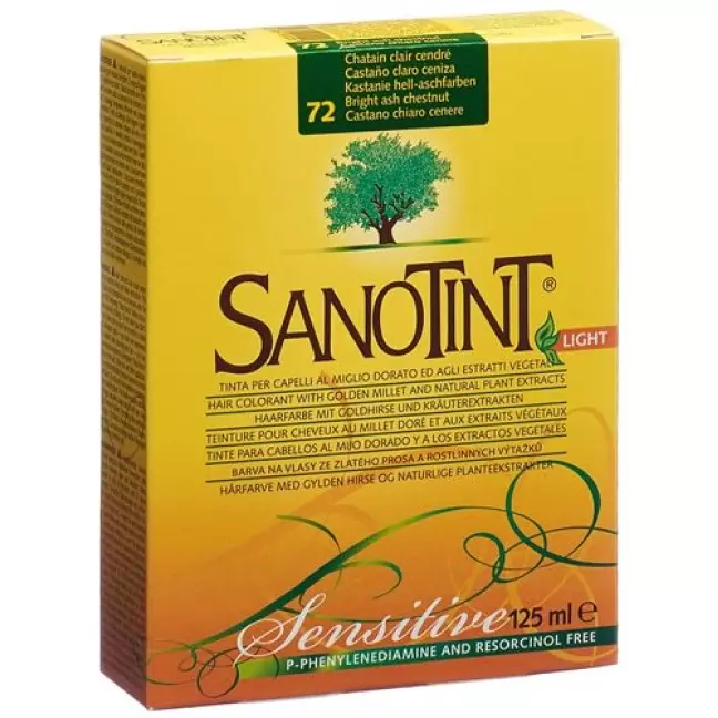Фарба для волосся Sanotint Sensitive Light 72 каштановий світло-попелястий колір