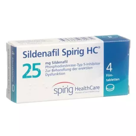 Sildenafil Spirig HC Filmtable 25 мг 4 шт Sildenafil Spirig HC Filmtable 25 мг 4 шт