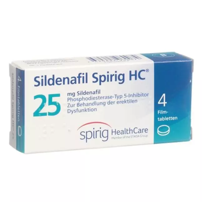 Sildenafil Spirig HC Filmtable 25 мг 4 шт Sildenafil Spirig HC Filmtable 25 мг 4 шт