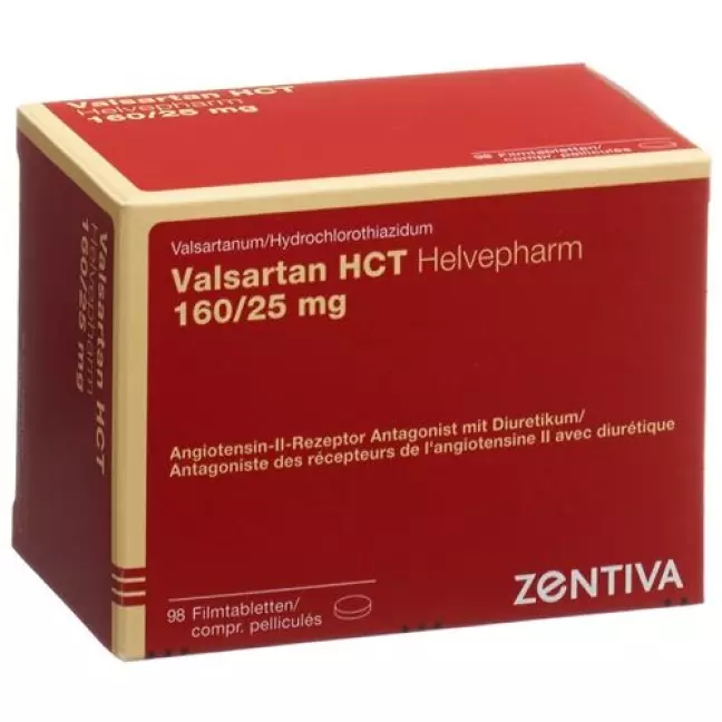 Valsartan HCT Helvepharm Filmtabl 160/25 мг 98 шт Valsartan HCT Helvepharm Filmtabl 160/25 мг 98 шт