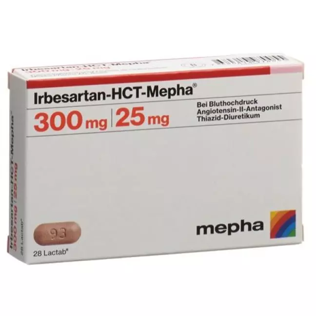 Irbesartan-HCT-Mepha Lactab 300/25 98 шт Irbesartan-HCT-Mepha Lactab 300/25 98 шт