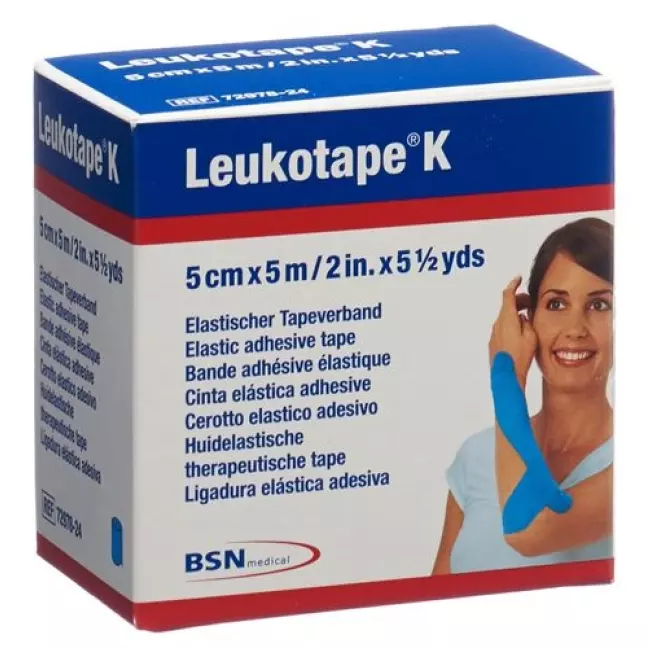 Гіпсова пов'язка Leukotape K 5мх5см світло-блакитна Гіпсова пов'язка Leukotape K 5мх5см світло-блакитна