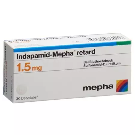 Індапамід-Мефа ретард Депотабс 1,5 мг 90 шт Індапамід-Мефа ретард Депотабс 1,5 мг 90 шт
