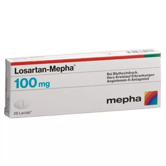 Losartan Mepha 100 mg 28 Lactabs Losartan Mepha 100 mg 28 Lactabs