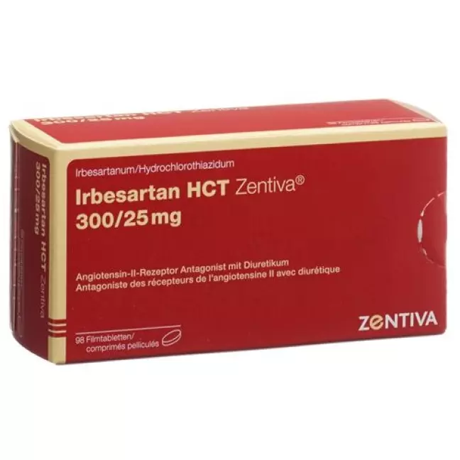 Irbesartan HCT Zentiva Filmtable 300/25 мг 98 шт Irbesartan HCT Zentiva Filmtable 300/25 мг 98 шт