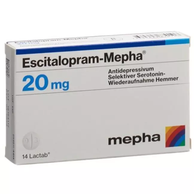 Есциталопрам-Мефа Лактаб 20 мг 98 шт Есциталопрам-Мефа Лактаб 20 мг 98 шт