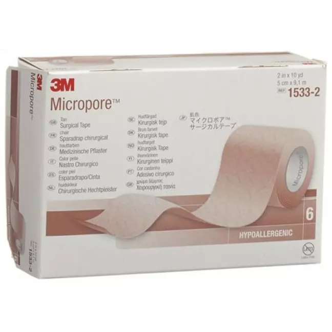 Пластир 3M Micropore рулонний без дозатора 50ммx9,14м білий 6 шт