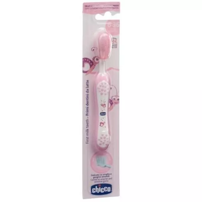 Зубна щітка Chicco рожева 6м+