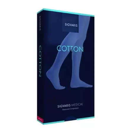 Sigvaris CO2 COTTON KKL2 стегна PLUS S короткі OPEN FOOT чорні