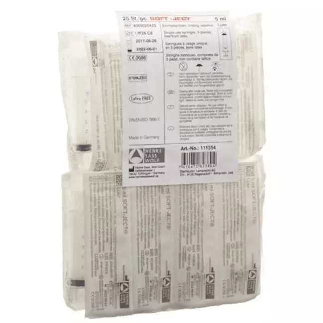 Soft-ject Einwegspritze Luer 5мл стерильный 25 штук Soft-ject Einwegspritze Luer 5мл стерильный 25 штук