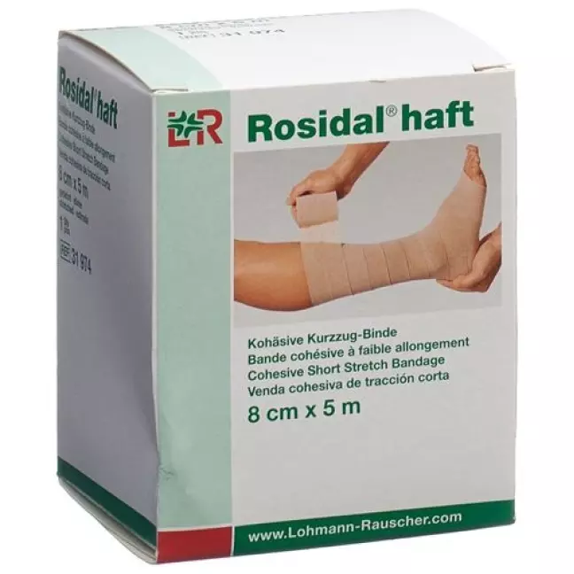 Короткорозтяжний бинт Rosidal клейкий 8см х 5м
