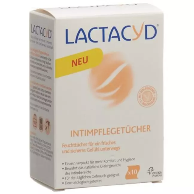 Серветки Lactacyd для інтимної гігієни в індивідуальній упаковці 10 шт