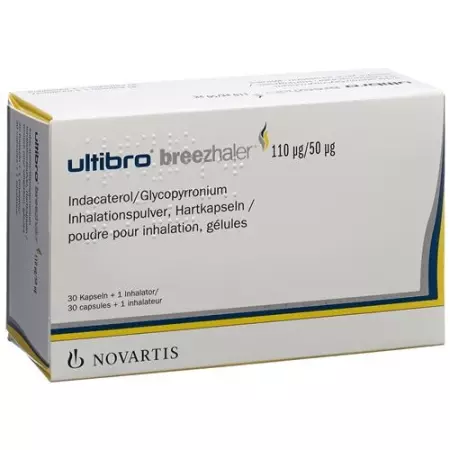 Ultibro Breezhaler Inh капсули 110 мкг/50 мкг 30 шт. Ultibro Breezhaler Inh капсули 110 мкг/50 мкг 30 шт.