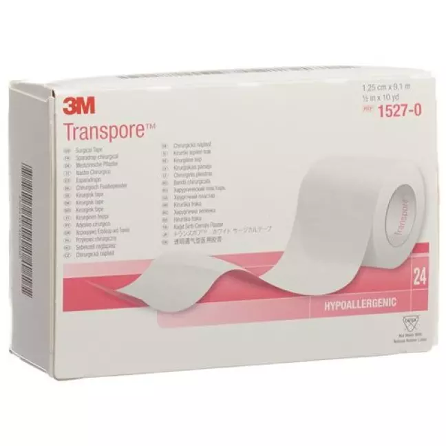 Штукатурка рулонна 3M Transpore 12ммх9,14м прозора 24 шт