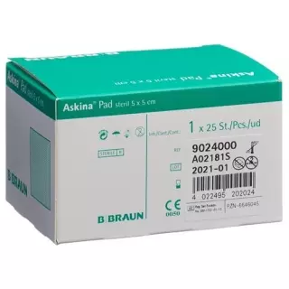 Компрес флісовий Askina Pad 5смх5см пакет стерильний 25 шт