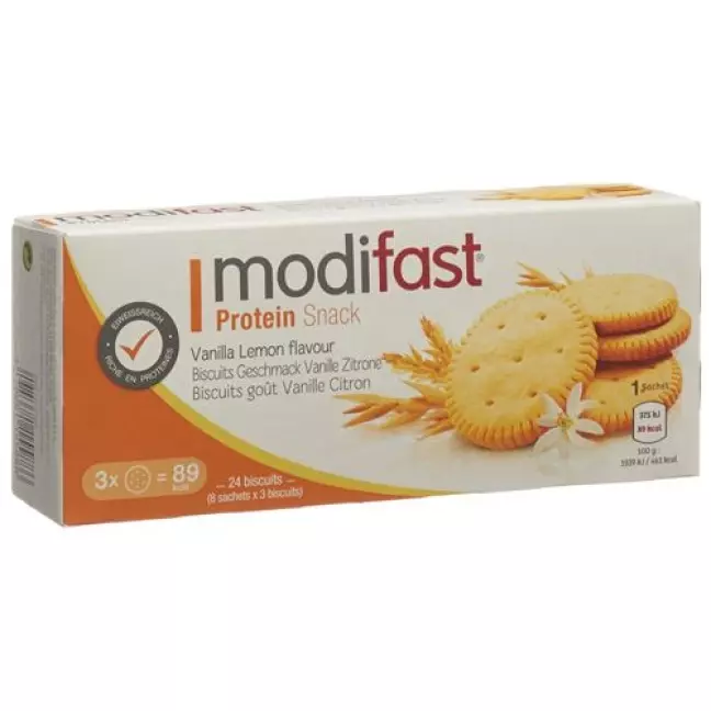 Протеїновий снек Modifast Бісквіт ванільний Цитрон 8 х 19,5 г Протеїновий снек Modifast Бісквіт ванільний Цитрон 8 х 19,5 г