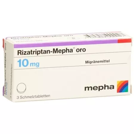 Rizatriptan Mepha Oro 10 mg 12 Schmelz tablets Rizatriptan Mepha Oro 10 mg 12 Schmelz tablets