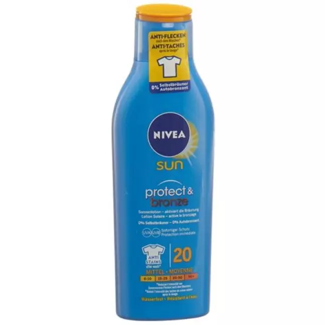 Сонцезахисний лосьйон Nivea Sun Protect & Bronze SPF 20 активує Сонцезахисний лосьйон Nivea Sun Protect & Bronze SPF 20 активує