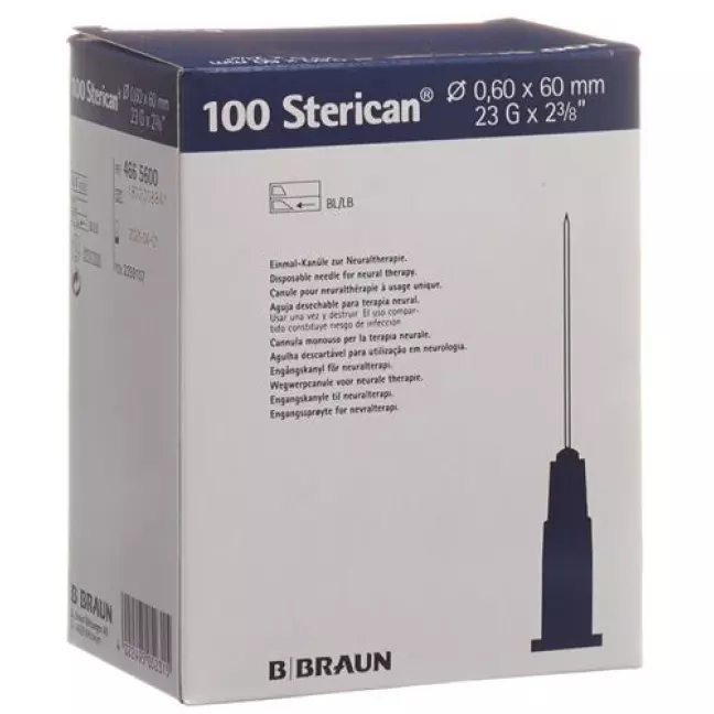 Голка STERICAN 23G 0,60x60мм синя Luer 100 шт