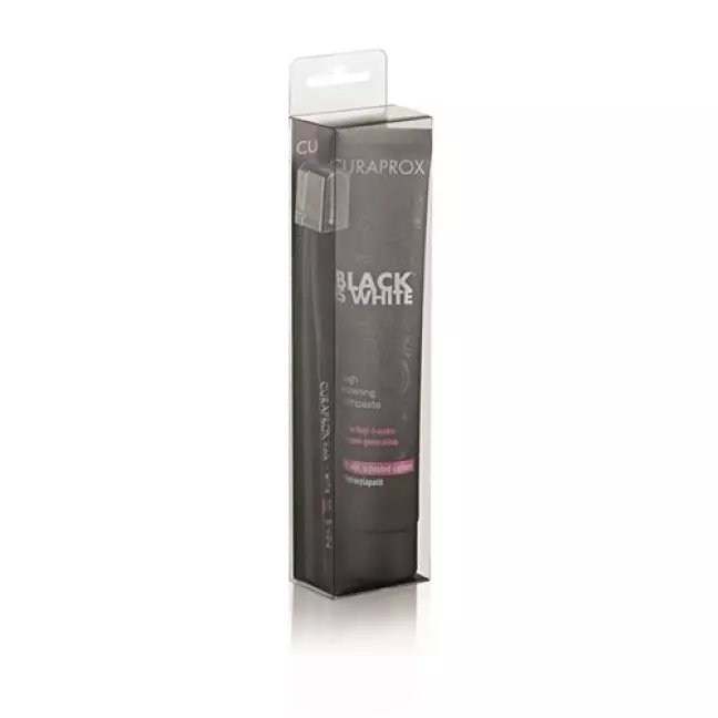 Зубна паста Curaprox Set Black is white 90 мл + зубна щітка CS5460