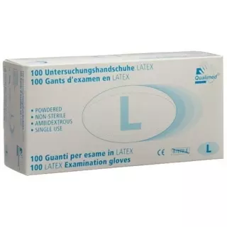 QUALIMED Unters Glove Latex L gep unst