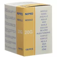 Канюлі Nipro одноразові 0,9х70мм 20Gx2 3/4 жовті 100 шт.