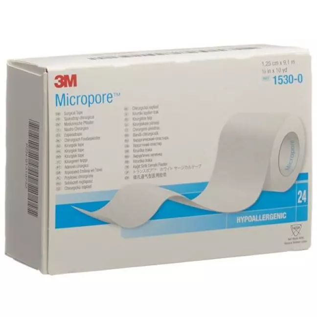Пластир рулонний 3M Micropore без дозатора 12ммx9,14м білий 24 шт.