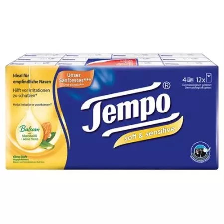Носові хустки Tempo soft&amp;sensitive 12 х 9 шт
