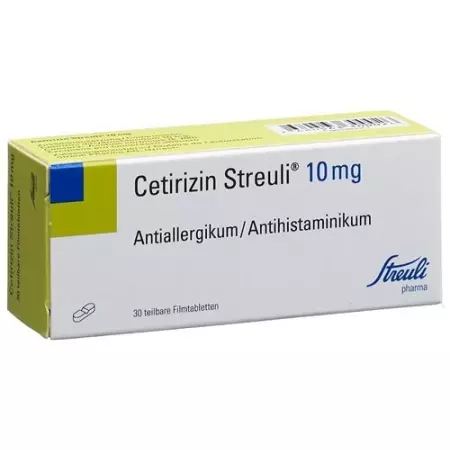 Цетиризин Streuli Filmtable 10 мг 30 шт Цетиризин Streuli Filmtable 10 мг 30 шт