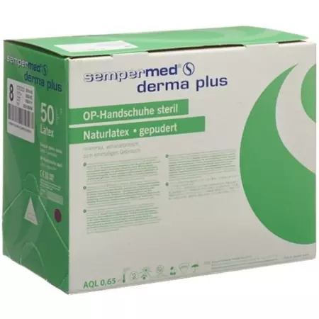 Рукавички хірургічні SEMPERMED DERMA PLUS 8 50 пар Рукавички хірургічні SEMPERMED DERMA PLUS 8 50 пар