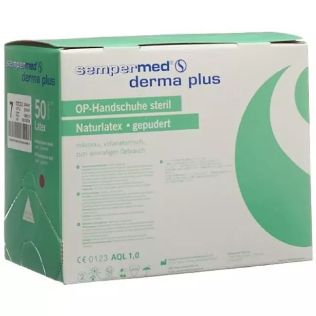 Рукавички хірургічні SEMPERMED DERMA PLUS 7 50 пар Рукавички хірургічні SEMPERMED DERMA PLUS 7 50 пар
