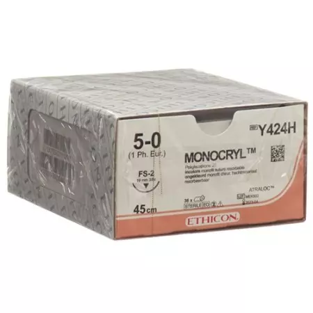 MONOCRYL 45см нефарбований 5-0 FS-2 36шт