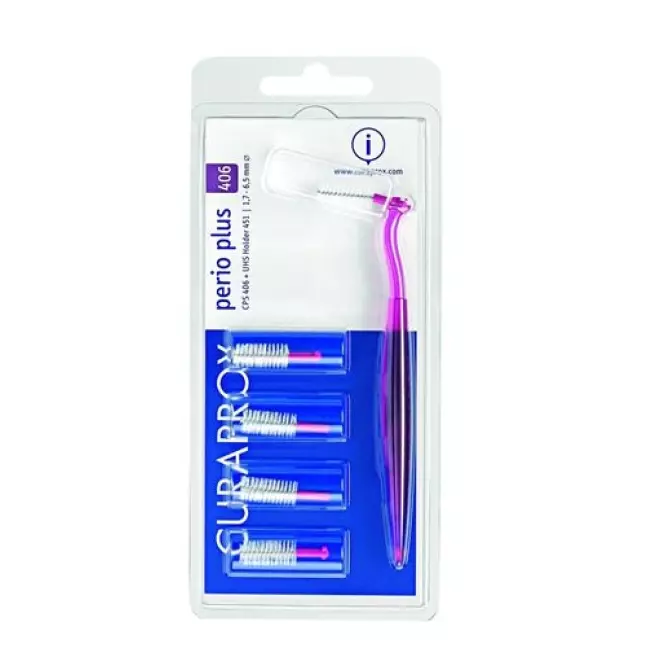 Curaprox CPS 406 perio plus 5 міжзубних щіток + тримач