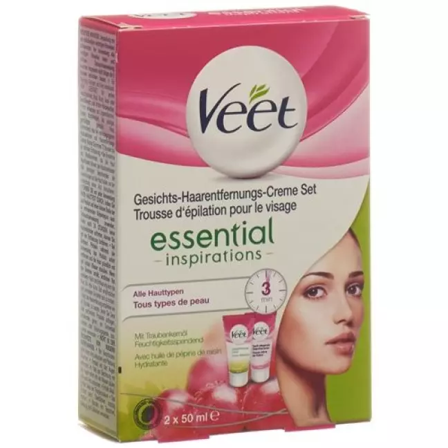 Набір для видалення волосся Veet обличчя 2 х 50 мл