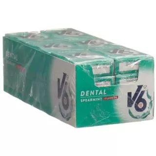 Жувальна гумка V6 Dental Care Spearmint + Fluoride 24 Box