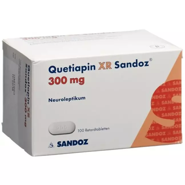 Кветіапін XR Sandoz Ret таблетки 300 мг 100 шт Кветіапін XR Sandoz Ret таблетки 300 мг 100 шт