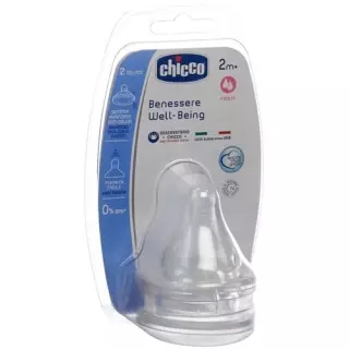 Силіконова соска Chicco Physiological Anti-Colic для пляшечки з 2 отворами